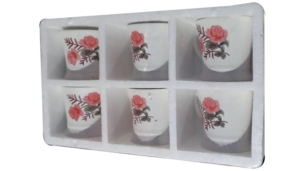White Ceramic Tea Cup Set, Capacity: 150ml, Size: 4inch