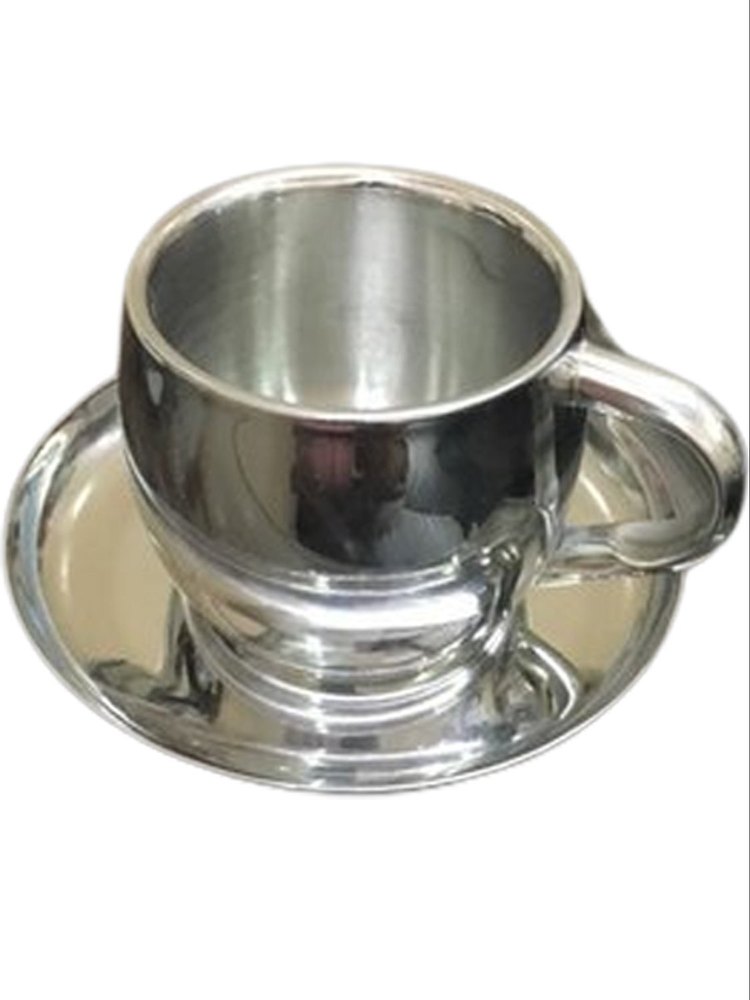 De\'Style Silver SS Cup Saucer Set, For Home