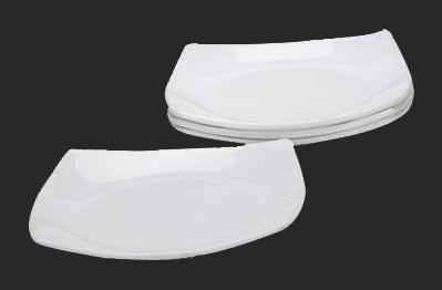 Acrylic White & Black Square Saucer, For Office