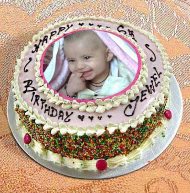 Round 1Kg Photo Cake Vanilla Sponge