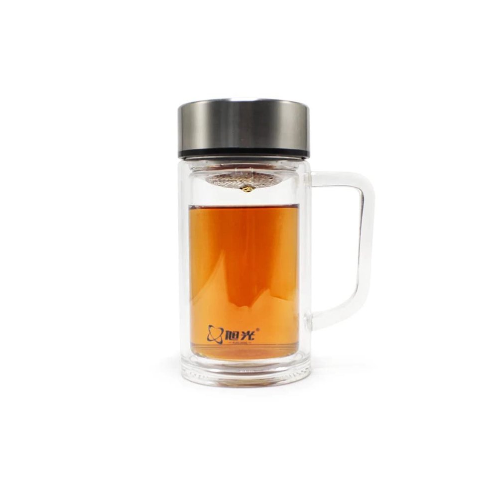 Borosilicate Glass Tea Bottle with Handle - 340 ML - Glass Tea Accessory
