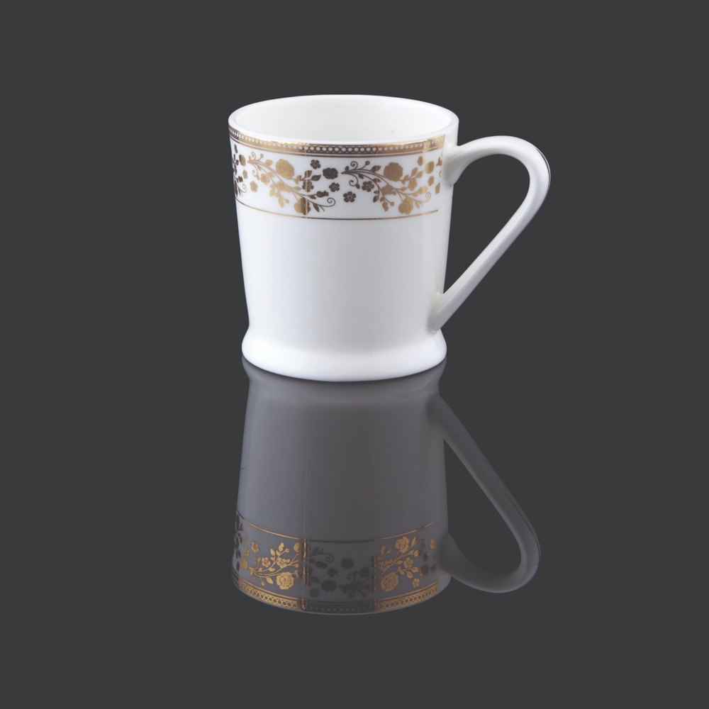 White Designer Bone China Tea Cup Set, Packaging Type: Box, Size: Standard