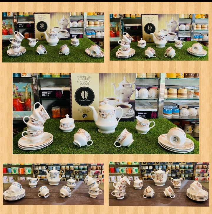 Ajceremic White Bone China Tea Set, For Office, Size: Normal