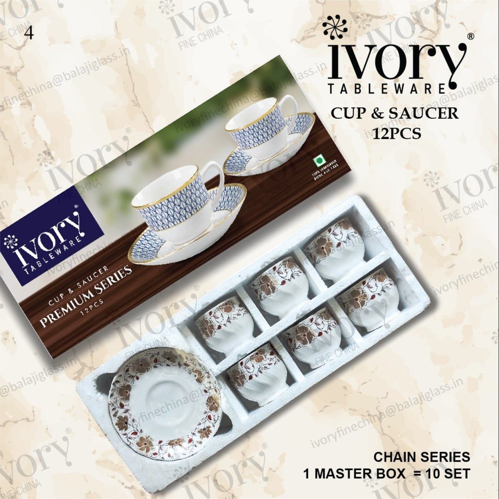 Ivory Modern Chain Cup Saucer