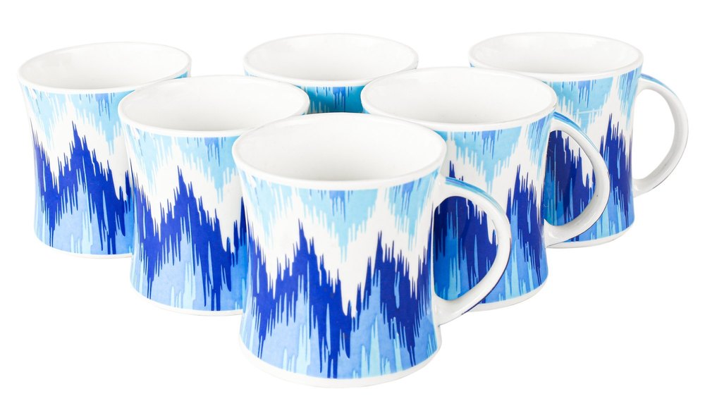 Modern Blue Bone China Tea Cup Set, Size: 200 Ml