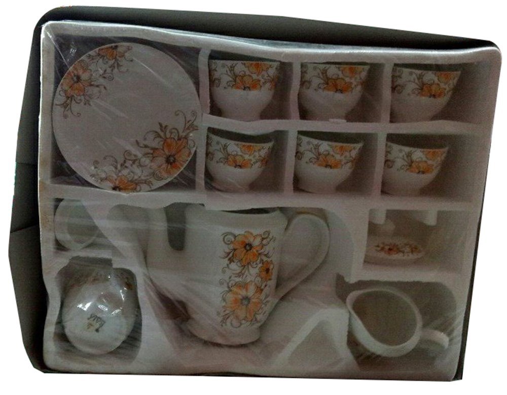 White Printed Bone China Tea Set, For Kitchen & For Gifting Purpose