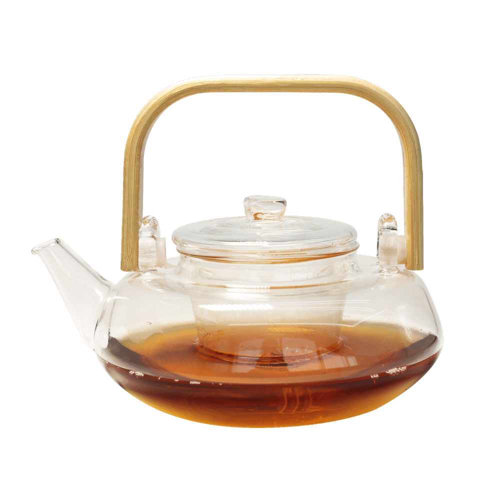 Okayti Modern Teapot With Bamboo Handle Tea Accessories, For Home, Size: 700 ML