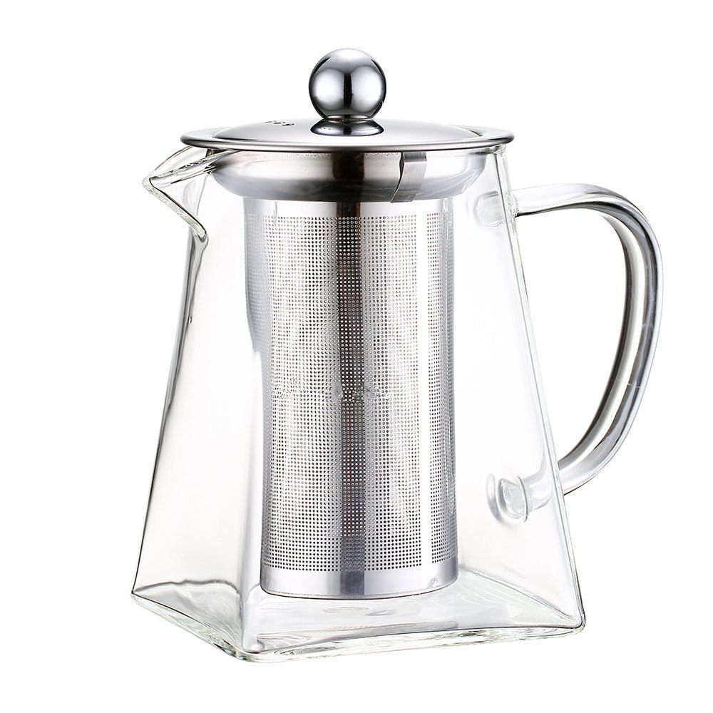 Transparent Box Shape Glass Sqaure Teapot, Size: 500, Packaging Size: In Box
