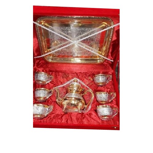 Silver Modern Brass Tea Set, For Home