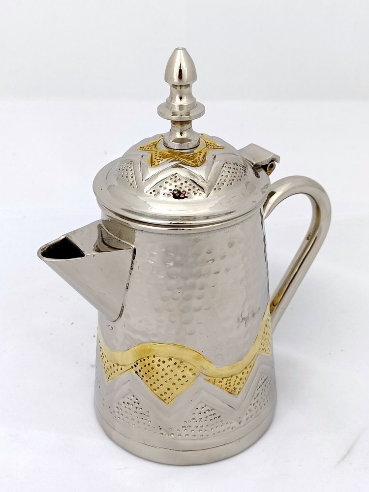 Brass Tea Coffee Set in Luxury Home Decor Tea Kettle Engraved Golden Silver Best Quality Teapot