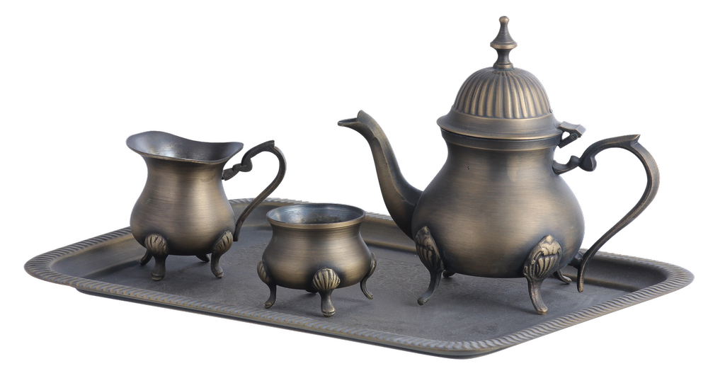 Antique Brass Tea Set