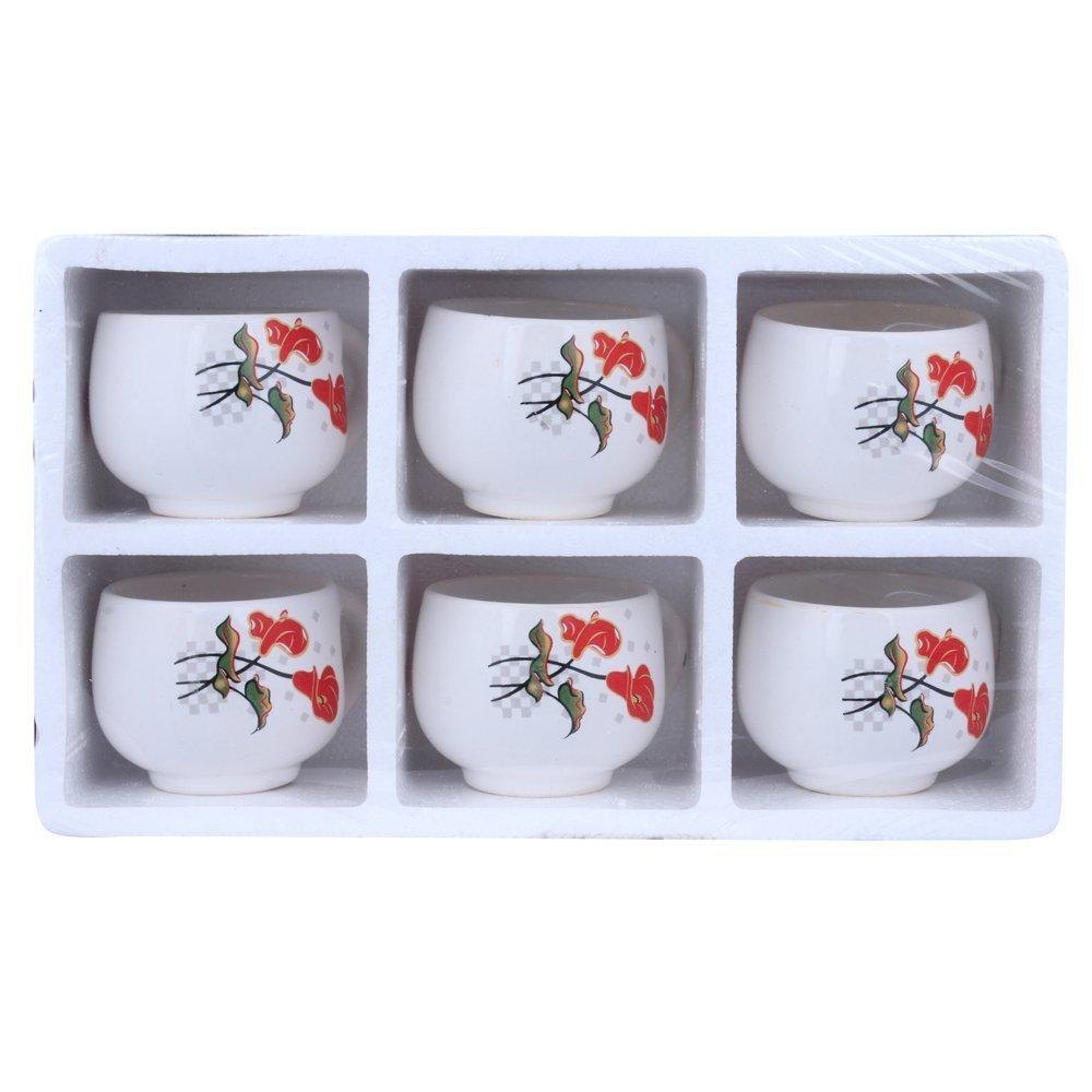 White Ceramic Tea Cup Set, Size: 100 ML