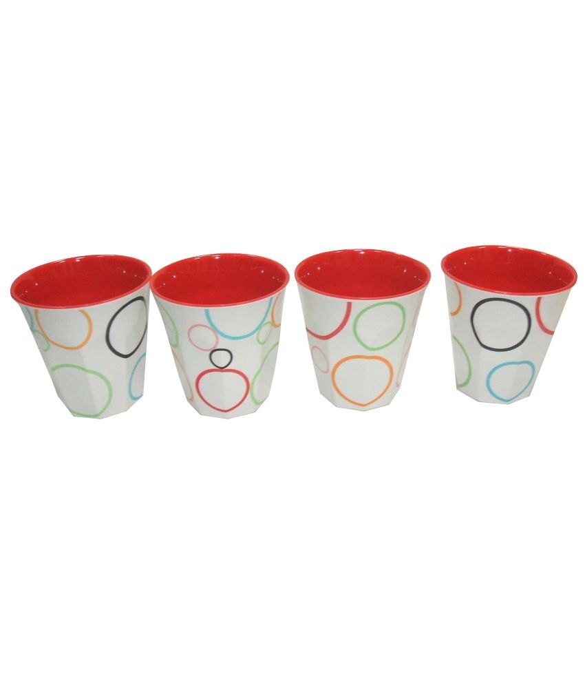 White, Red Printed Melamine Tea Cup Set, Packaging Type: Box, Capacity: 250 Ml