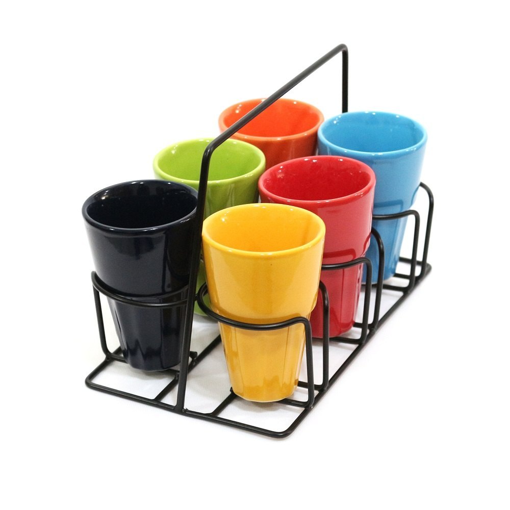 Multicolor Ceramic Tea Cup Set, Size: 150 ML Each