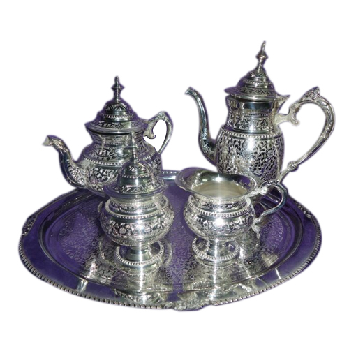 Brass Silver Plated Tea Set, for Home