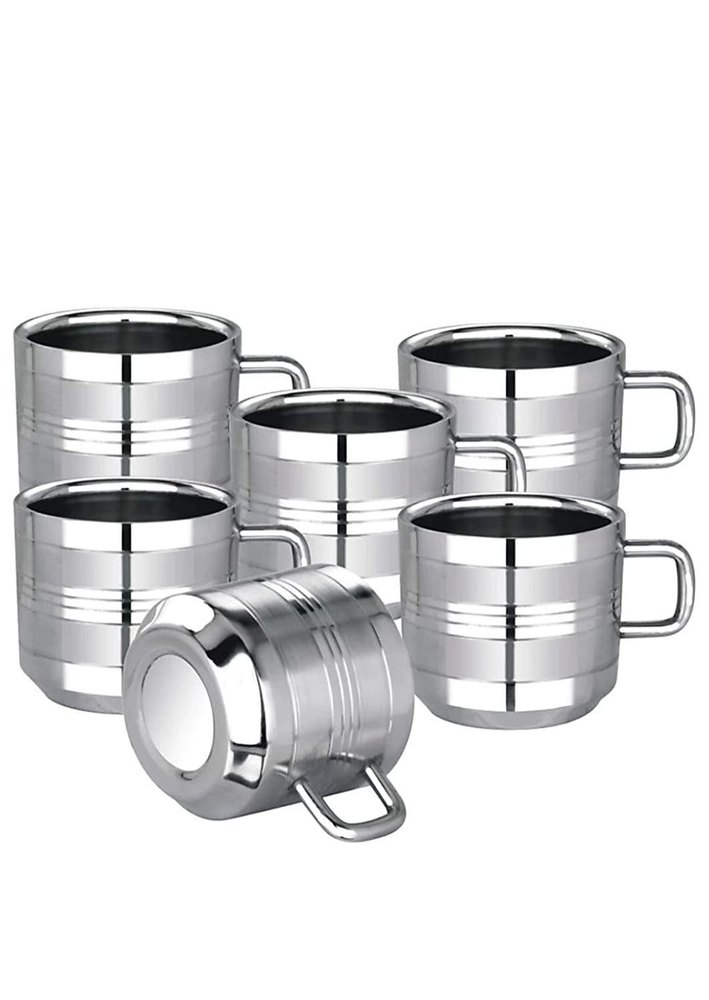Polished Stainless Steel Fancy Coffee Cup Set, For Home