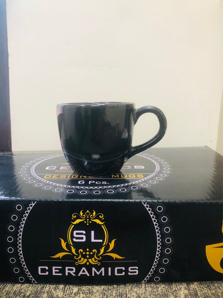 Black Ceramic Coffee Cup Set, Size: 100ml