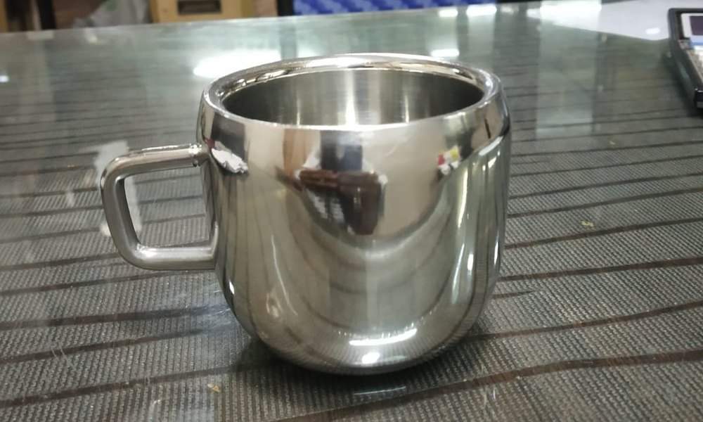Silver Mirror Polished S S Coffee Cup, For Home, Capacity: 100 ml