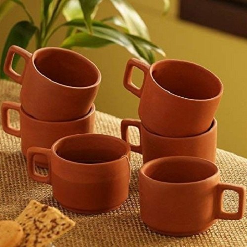 Reddish Brown Clay Earthen Coffee Cup, Packaging Type: Box, Size: 100 Ml