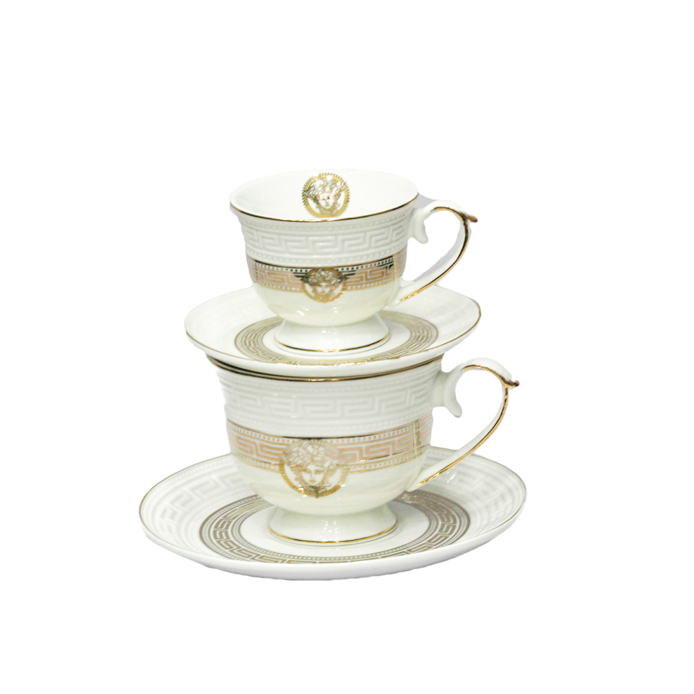 White And Golden Coffee Cup, Size: Standard, for Office