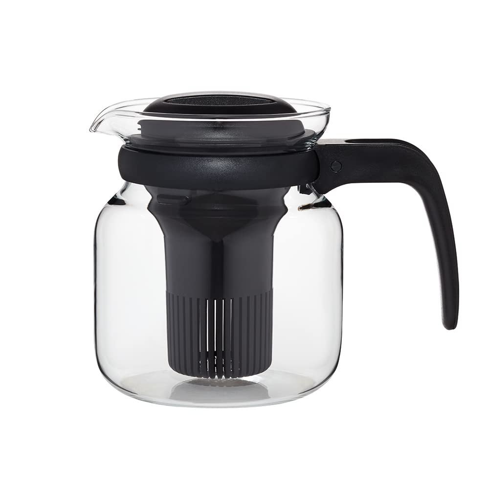 Borosil - Carafe Flame Proof Glass Kettle with Infuser, 1L For Home, Size: 16.8 X 13 X 15.3 Centimeters