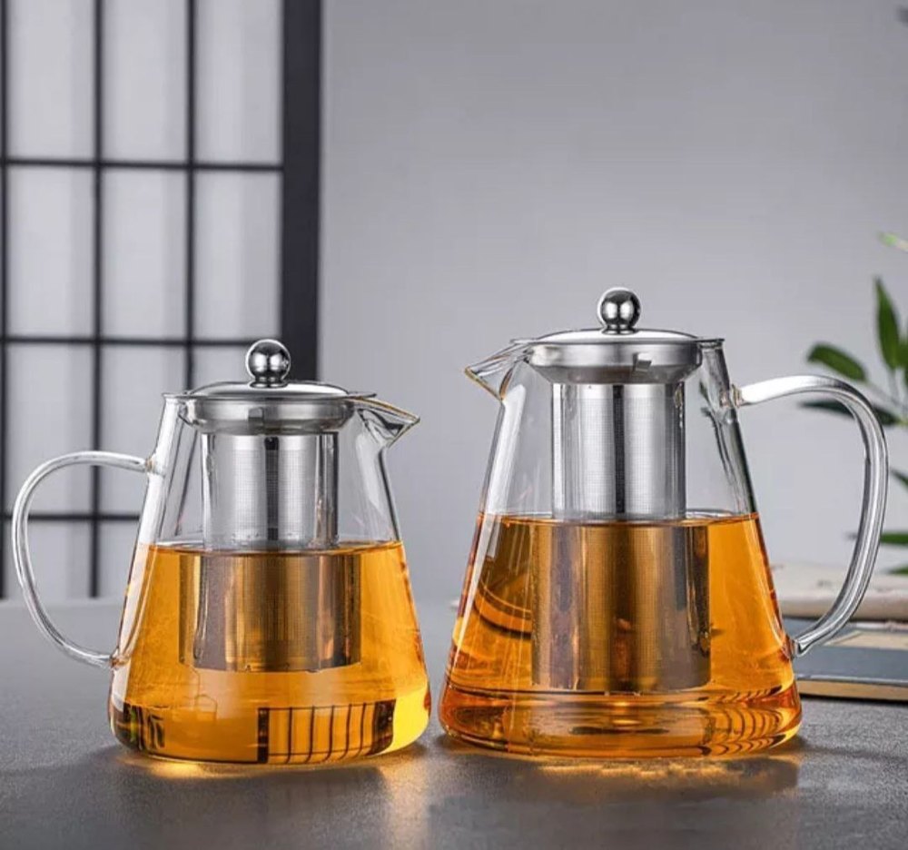Sixfire Capacity: 1 Litre Glass Pitcher with Lid, Hot Cold Water Carafe, For Home, Box