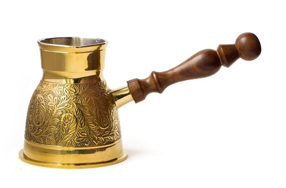 Silver-gold Brass Turkish Kettle/Metal Coffee Pot, For Home, Model Name/Number: TK-19