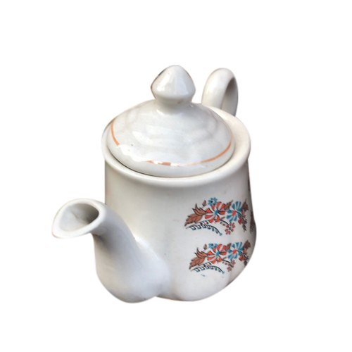 White Printed Ceramic Lid Teapot, For Home, Size: 10 Inch