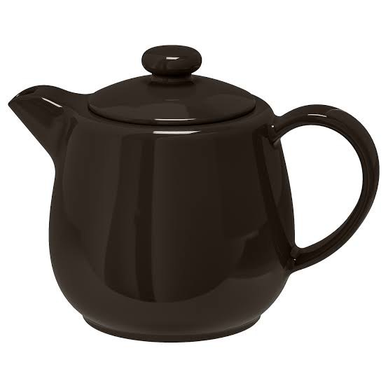 Sunrise Plain Black Ceramic Tea Pot