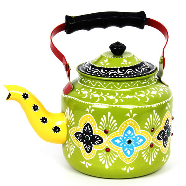 Handpainted Decorative Kettle (Green)