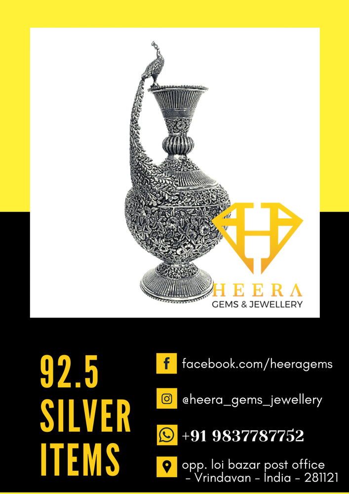 Round Hgj 92.5 Sterling Oxidized Handicraft Silver Peacoack Pot