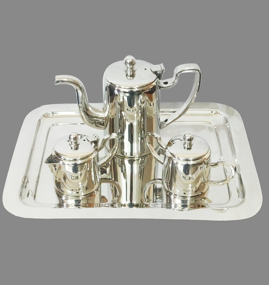 Silver Stainless Steel Coffee Pot Set