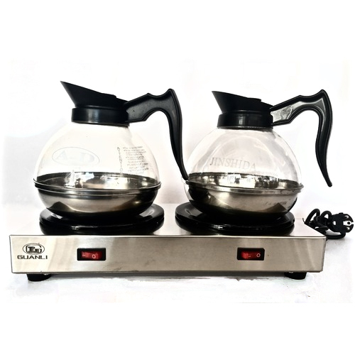 Metal Kraft Double Hot Plate Tea, Coffee, Milk Carafe