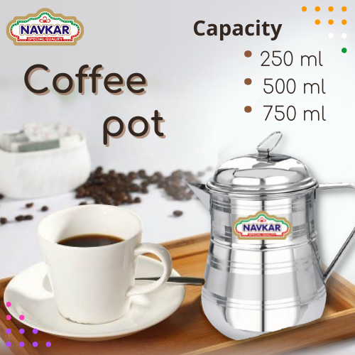 Round Stainless Steel Coffee Kettle / Pot, For Hotel/Restaurant