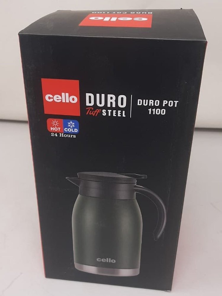 Black Plain Cello Duro Tuff Steel Pot, For Home