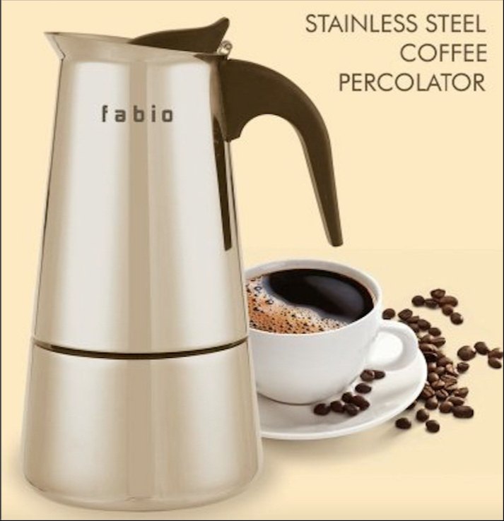 FABIO 9 Cups - 304 Grade Stainless Steel Coffee Percolator
