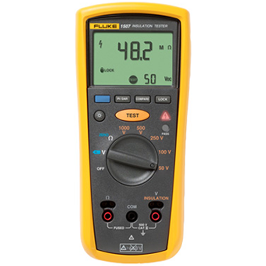 0.01 M Ohm - 10 G Ohm Fluke 1507 Digital Insulation Tester, 50 V 100 V 250 V 500 V 1000 V