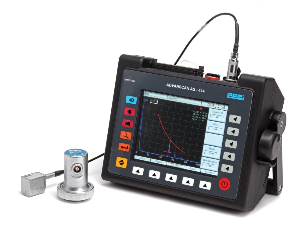 0.5 To 20 Mhz Wide Band Advanscan AS-414 Pro - Ultrasonic Digital Portable Flaw Detector, 200 X 164 X 92 mm