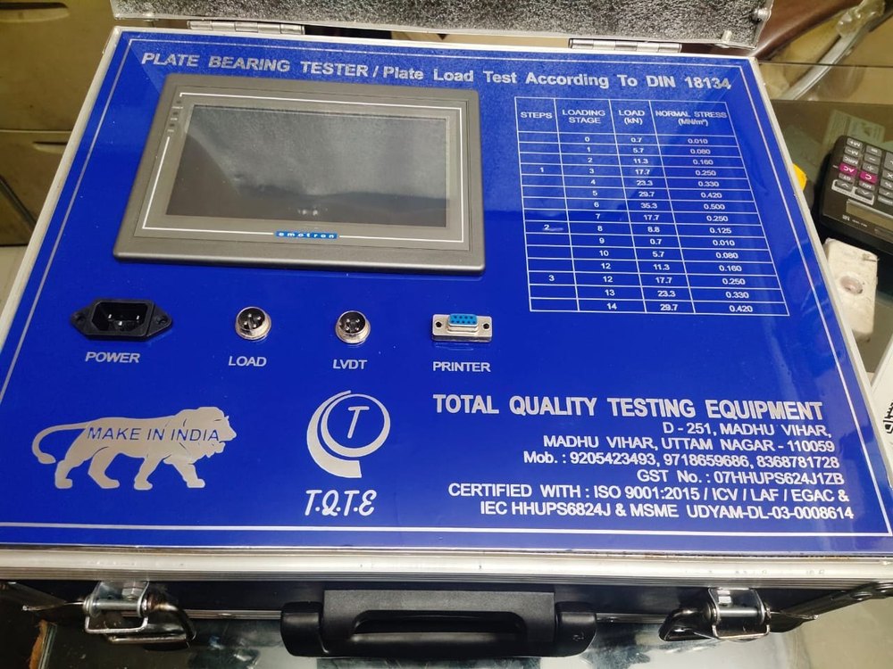 Blue Mild Steel Static Plate Load Test Ev2, 100KG, Automation Grade: Automatic