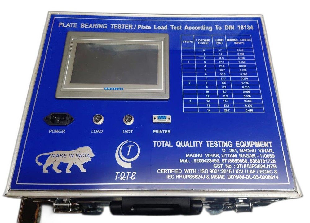 Polished Blue EV2 Static Plate Load Test Equipment, 100KG, Automation Grade: Automatic