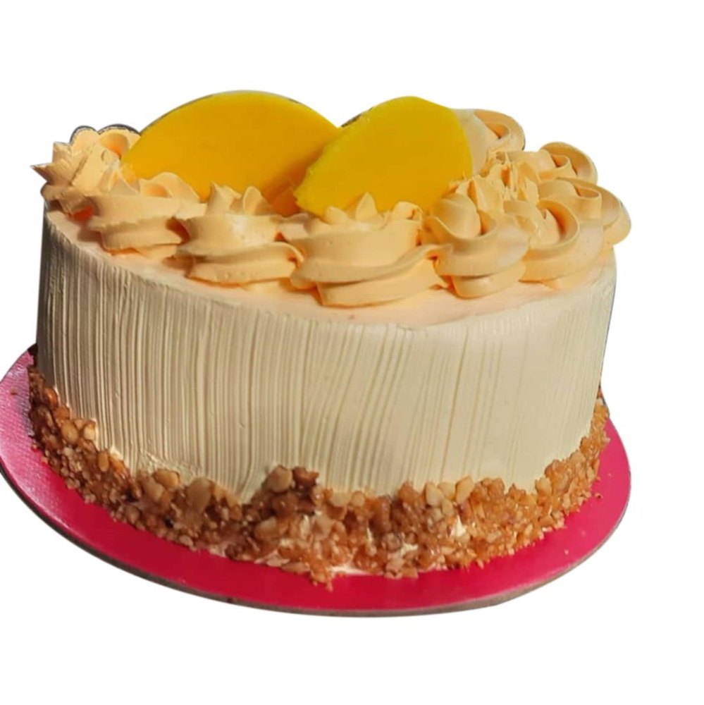 Round Butterscotch Birthday Cake, Weight: 1kg