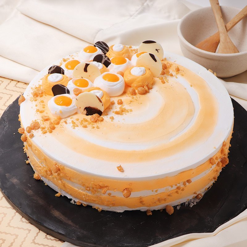 Round Eggless Butterscotch Cake, Packaging Size: 10*10, Weight: 1kg-5kg
