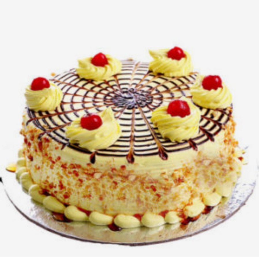 Round Butterscotch Cake, Weight: 1 Kg, Half Kg