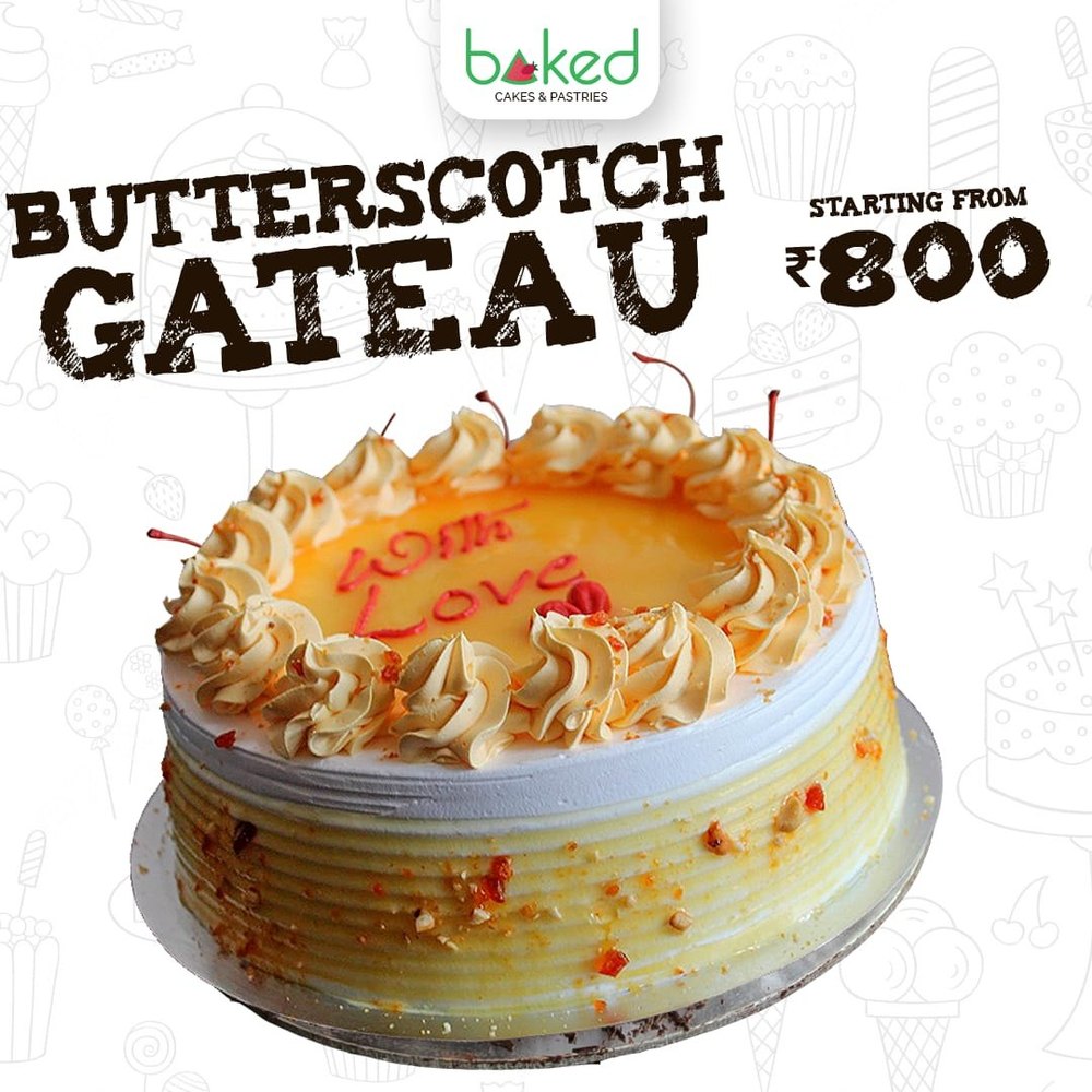 Round Butterscotch Cake, Packaging Type: Box, Weight: 1Kg