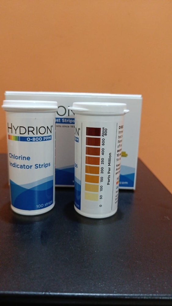 HYDRION Chlorine test strips 0 to 800 as ppm (CH-800), Packaging Type: Box