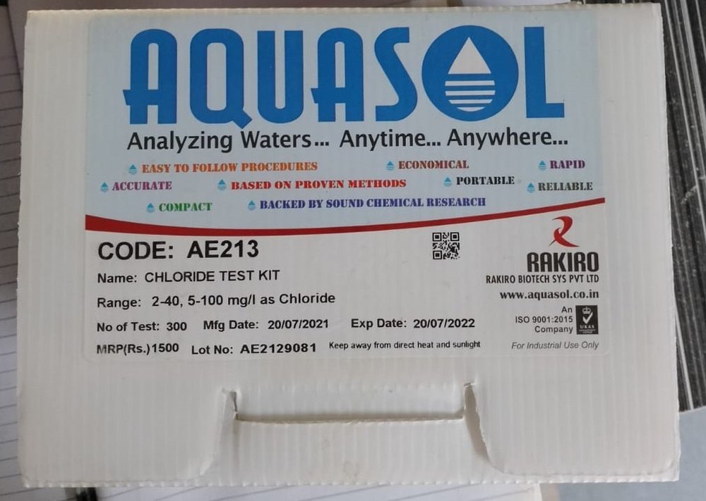 Titration Aquasol Chloride Test Kit, For Water, Packaging Type: Box