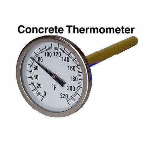Smooth Stainless Steel Concrete Thermometer, Capacity: 220 Degrees