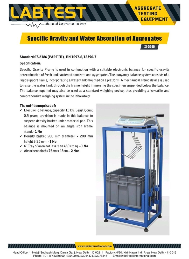 Blue Density Of Fresh and Hardened Concrete Testing Machine