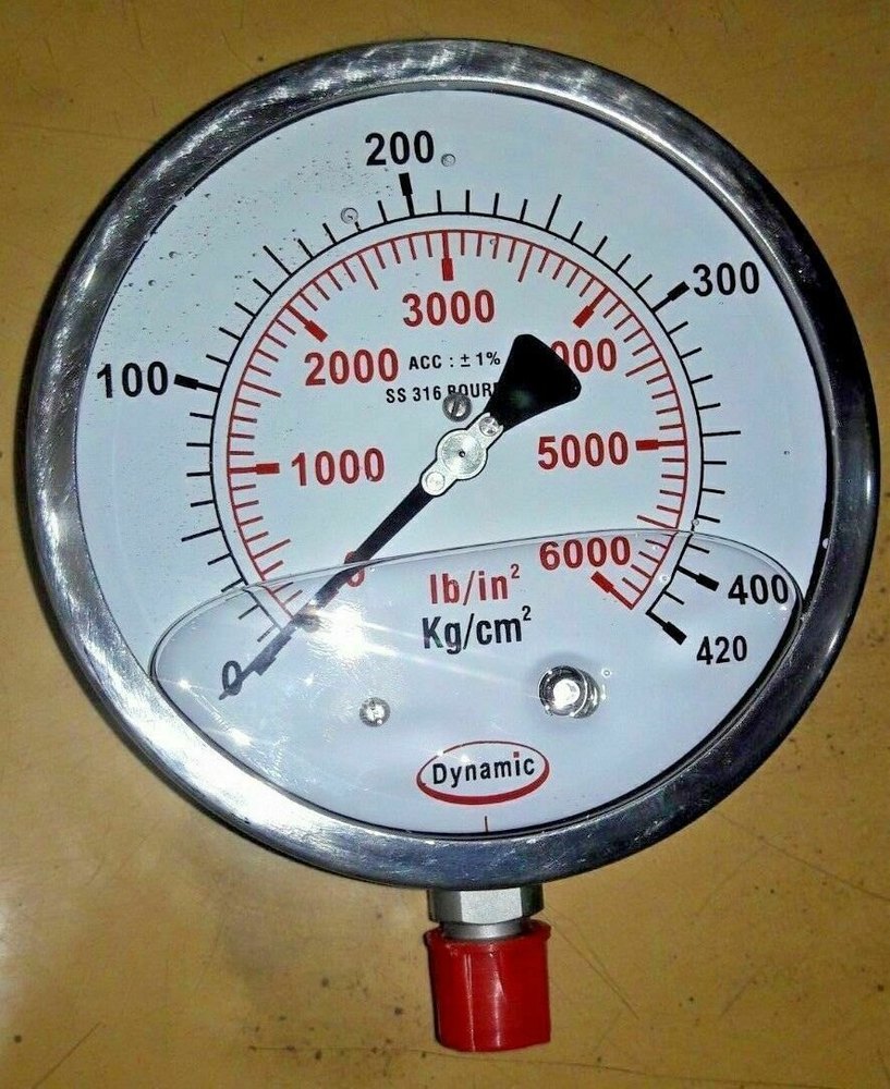 Diesel Injector Nozzle Tester Gauge Dual Scale 400 BAR 6000 PSI 1/2 BSP Bottom