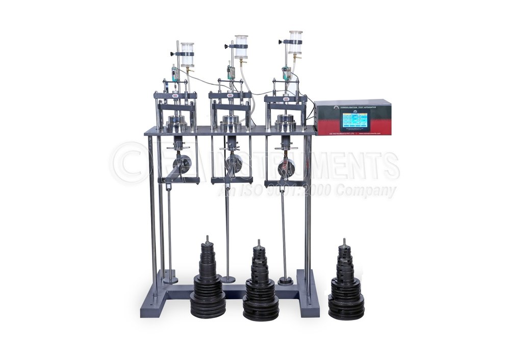 Mild Steel Consolidation Apparatus - Three Gang Model - Diigtal, For Soil Testing